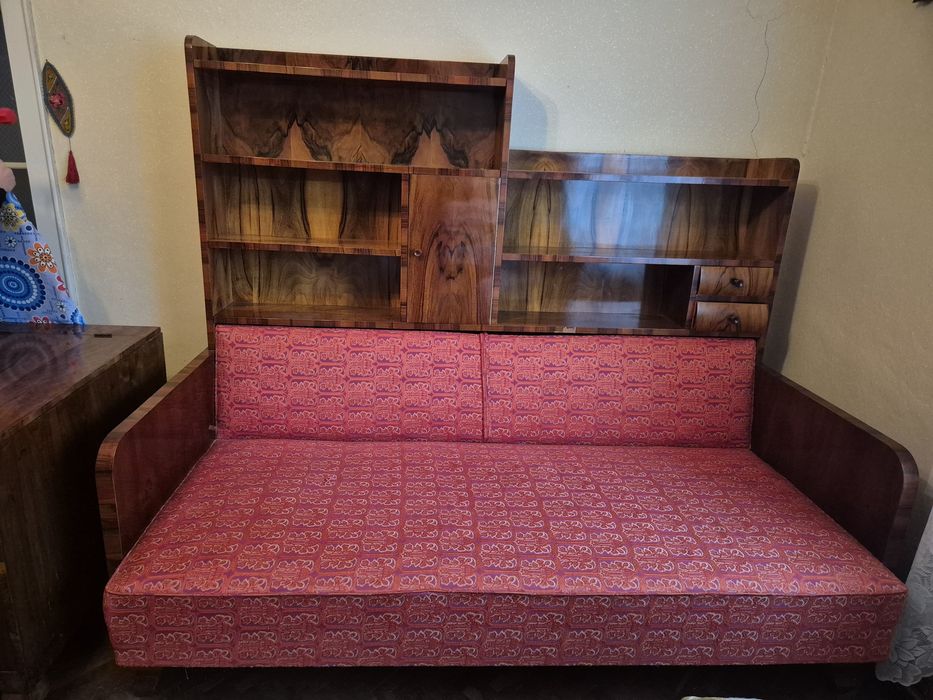 Vând canapea din lemn masiv cu furnir