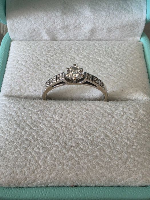 Inel logodna Aur 18 ct cu diamante naturale 0,26 ct