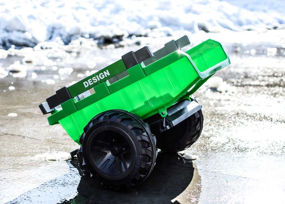 Tractoras electric cu remorca Kinderauto SX2068 2x 45W roti MOI #Verde