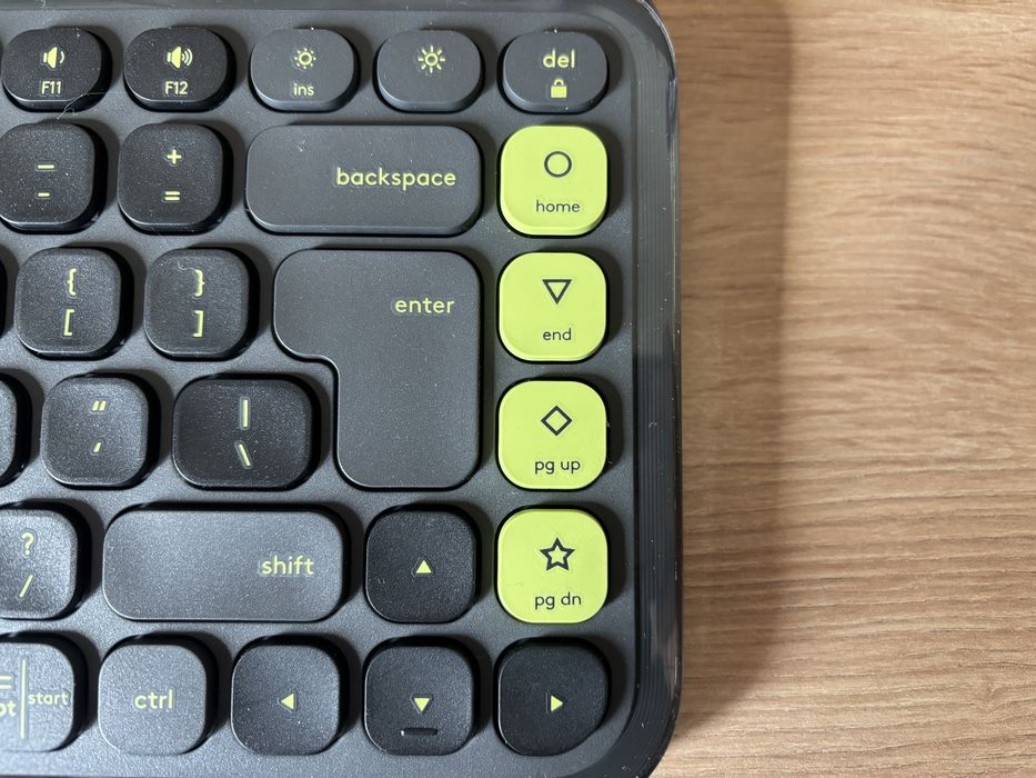 Клавиатура Logitech - POP Icon, безжична, Graphite & Green