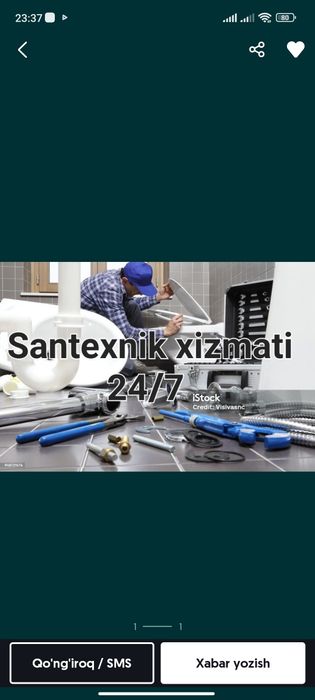 Santexnika xizmati 24/7 Toshkent shahar boʻylab tez va sifatli xizmat