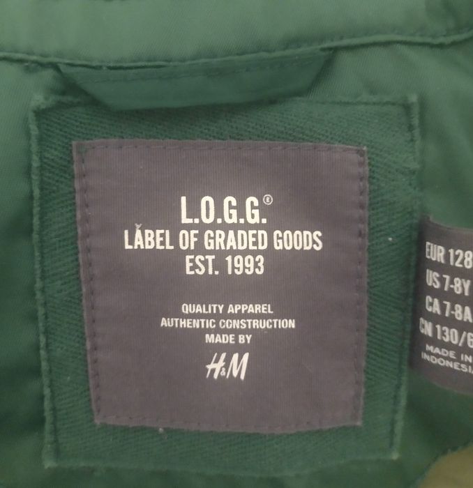 Vestă verde iarnă Logg, H&M, mărimea 128, 7-8 ani