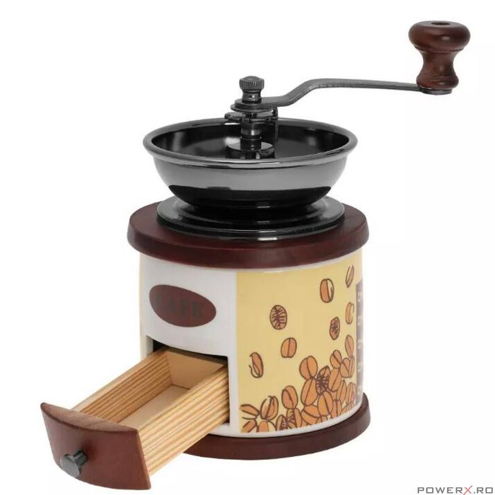 Rasnita de cafea traditionala, manuala, 19x11 cm, Kinghoff