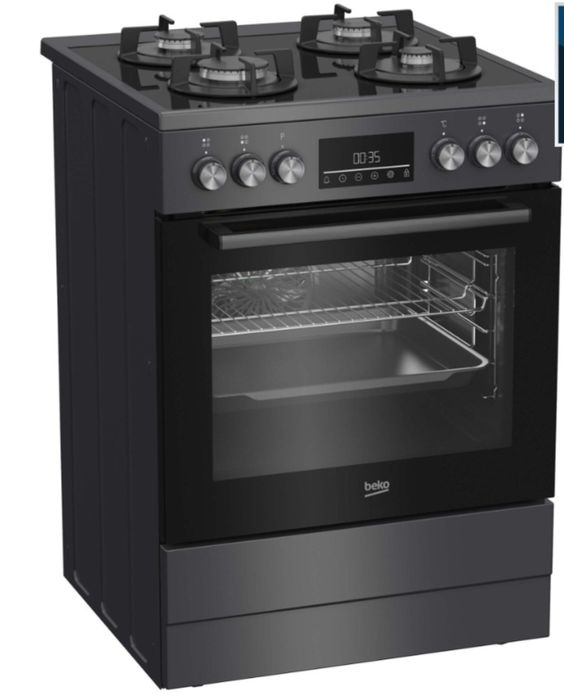Aragaz nou mixt Beko FBM62330GADSN, Gaz, 4 arzatoare, Aprindere integr