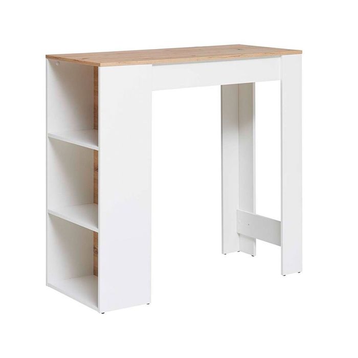 Бар маса в бяло и дъб