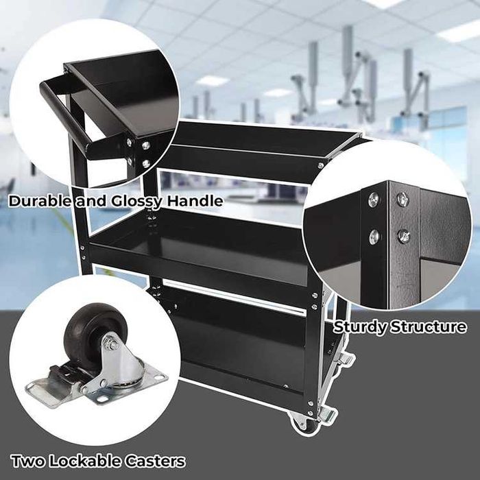 ПРОМО!!! Количка за инструменти с 3 рафта черна