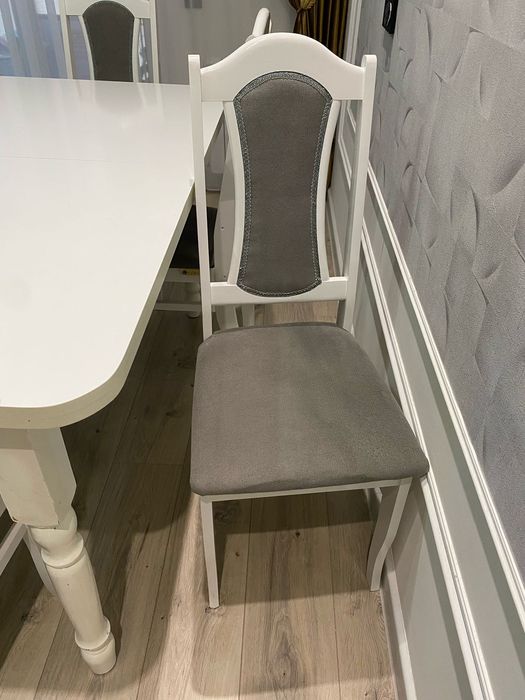 Стол с стульями комплект белый