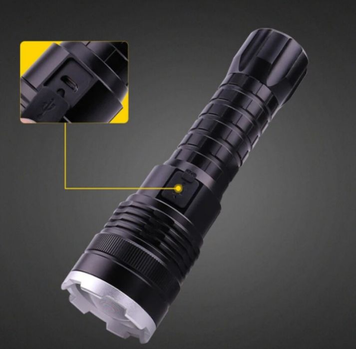 ULTRA LED фенер P90, алуминий, регулируем фокус, 5 режима на светене,