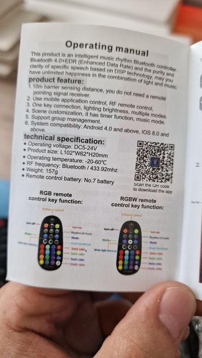 Controler RGBW pentru bandă led