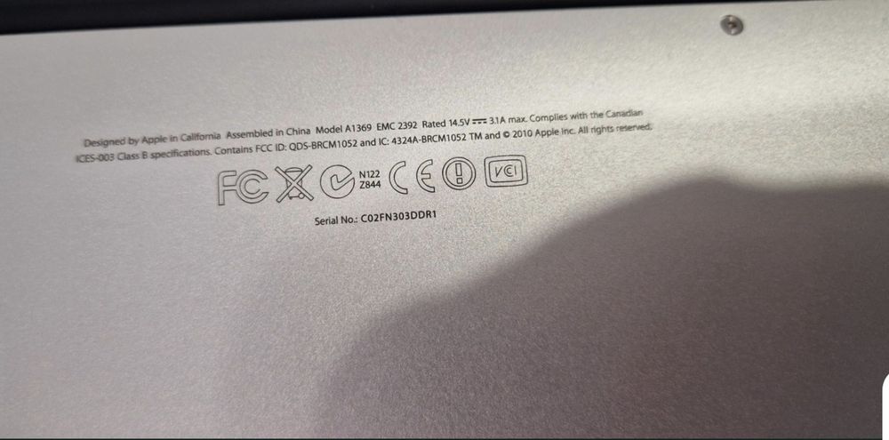 Laptop Apple MacBook Air A1369