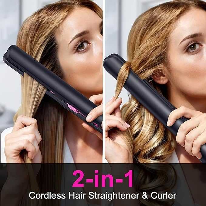 Rychi 2 в 1 безжична преса за коса и маша за изправяне и накъдряне