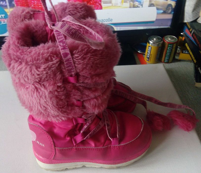 Детски ботуши апрески розови за момиче зимни боти момичешки