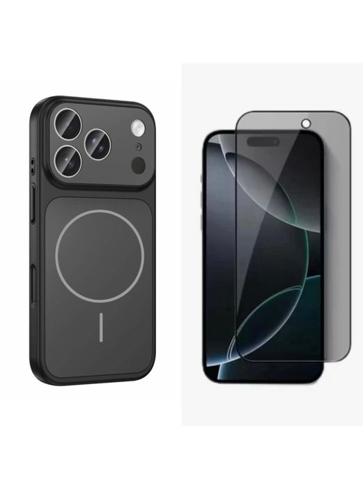 Husa Magsafe Glass Seria 17 + Folie Sticla Iphone 15/15 PRO/15 PRO MAX