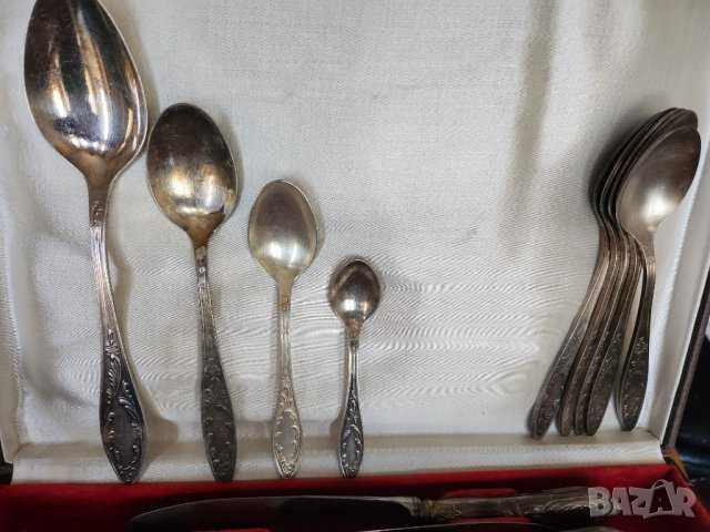 кристална ваза и прибори мод. Classic - посребрен мелхиор, руски