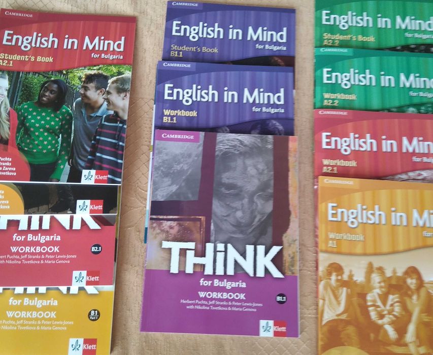 нови учебници и тетрадки THINK for Bulgaria ,English in Mind -70 % от