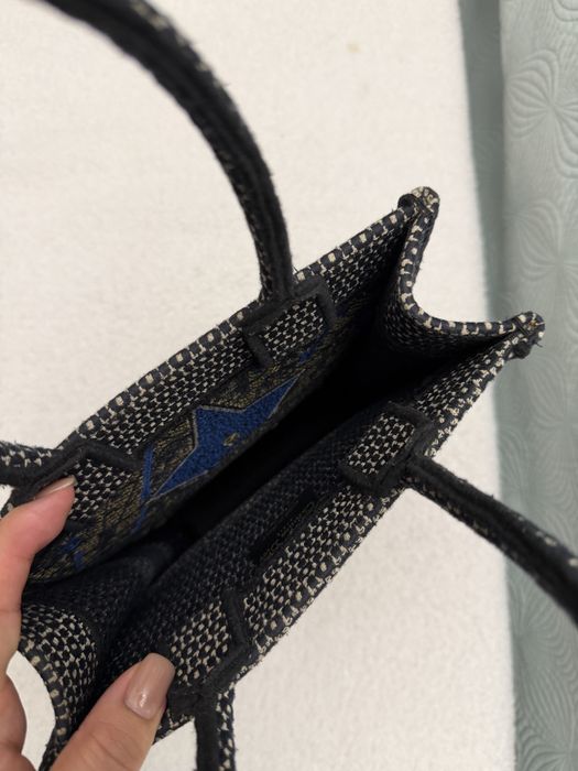 Сумка tote mini dior темно синяя