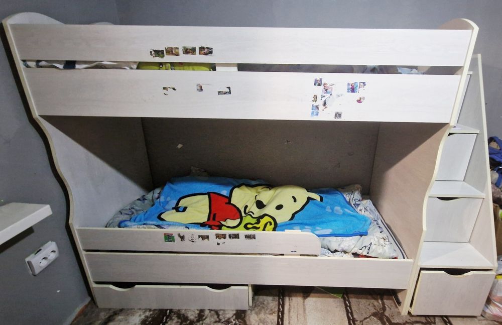 Детская двухъярусная двухспальная кровать