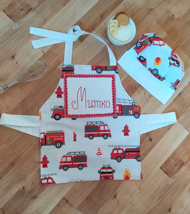 Детски готварски комплект престилка и шапка