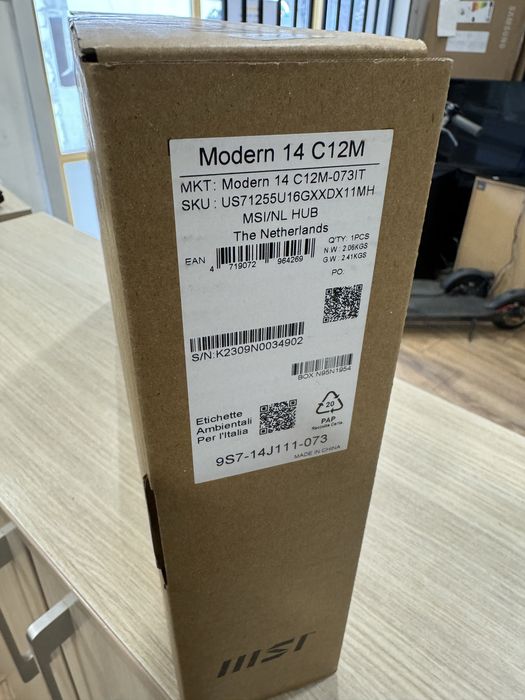MSI Modern 14 C12M-073IT intel i7-1255U 14" FHD, 16GB, SSD 512GB