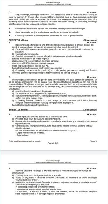 Meditații BAC Biologie