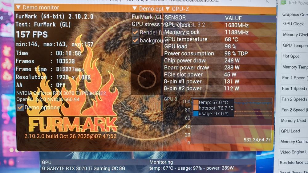 Vand /schimb Gigabyte RTX 3070TI OC, 3 ventilatoare