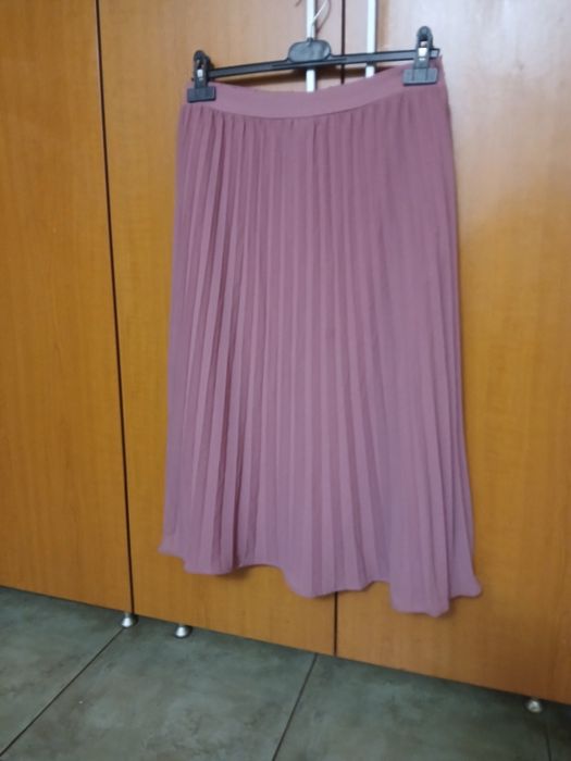 Fustă plisata, trandafirie
