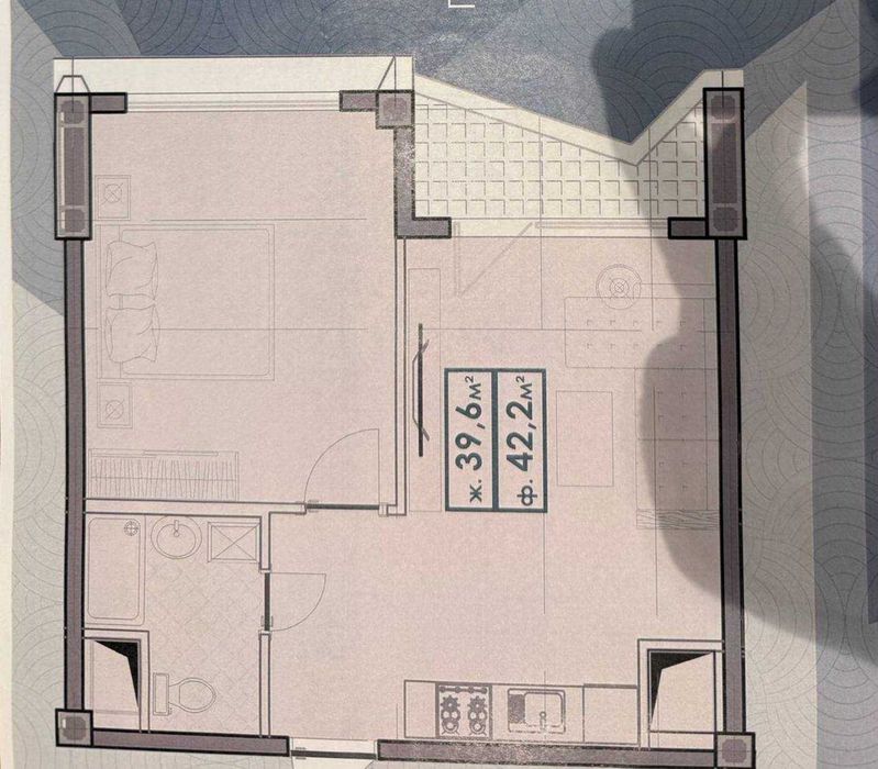 Новостройка ЖК Bobur Residence на ул. Бобура 2/8/16 42,2 кв.м.