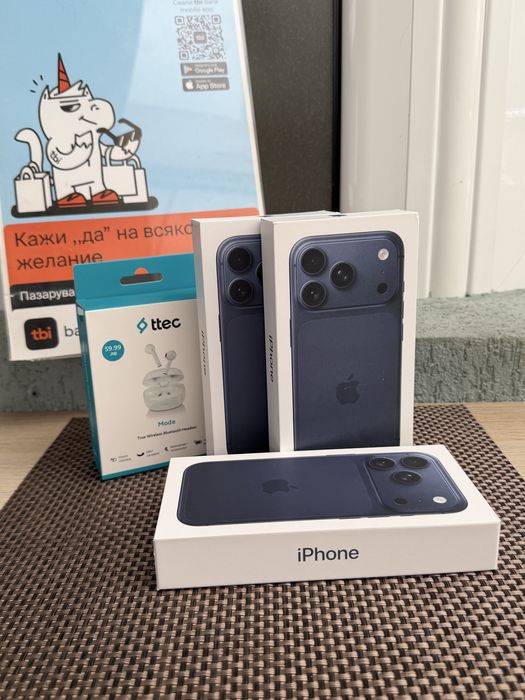 НОВИ! 256Gb *ЛИЗИНГ* iPhone 17 Pro Deep Blue / Гаранция