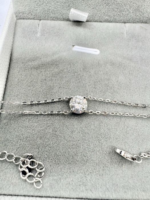 Сребърна гривна с мойсанит (Диамант) 1 карат