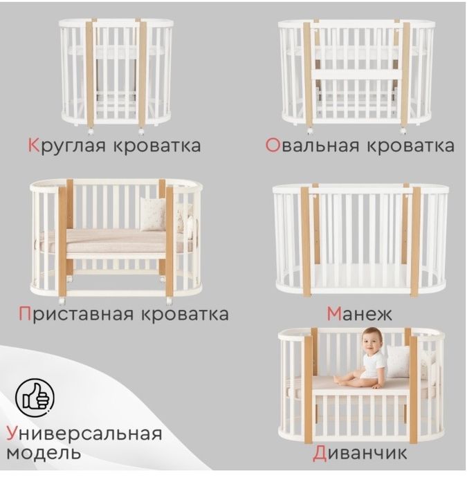 Детская кроватка трансформер и комод