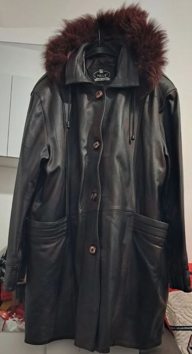 Haină din piele naturala , Garanția calității  , grena cu negru