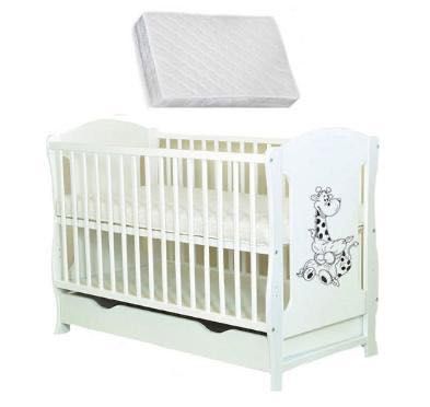 Vând pătuț bebe cu model girafa multifunctional Giraffe White + Saltea Cocos – MAMO-TATO
