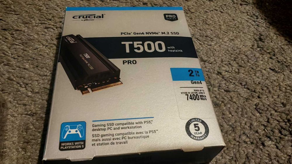 SSD Crucial T500 PRO, 2TB, M.2 2280, PCIe NVMe 4.0 с радиатор