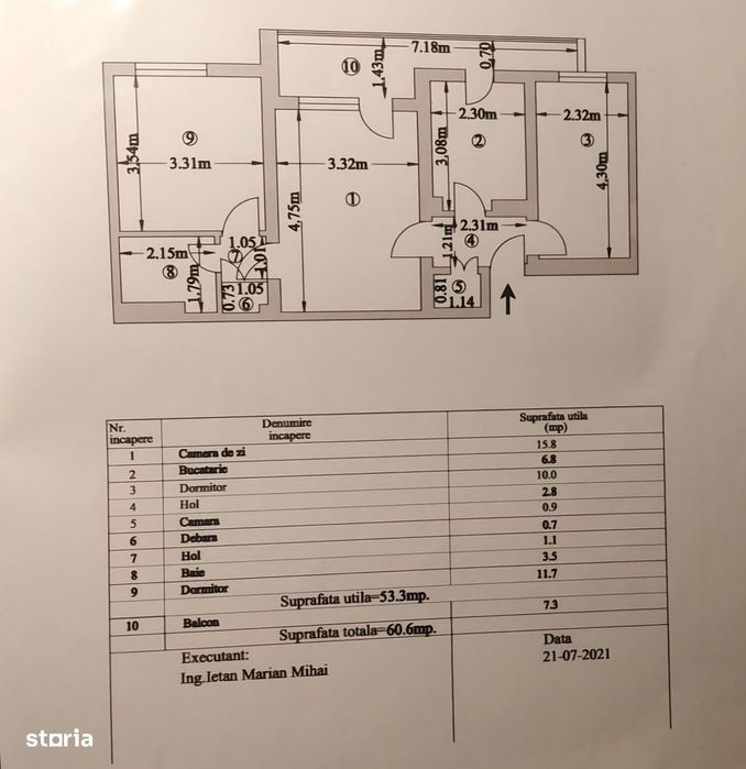 Apartament 3 camere, Craiovei, etaj 3/4