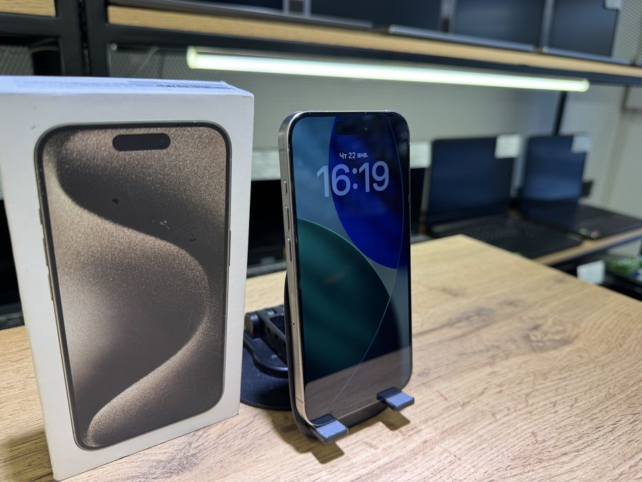 iPhone 15 Pro, 128 GB, Natural Titanium, АКБ94%, 1402/А10