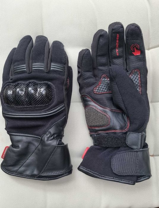 Manusi moto piele+textil, groase, Marime M