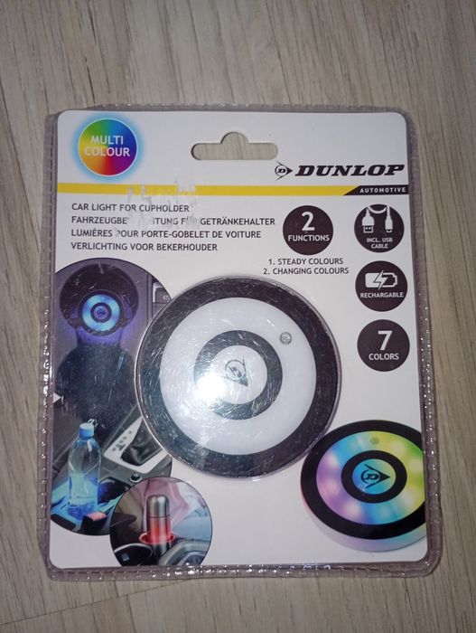 Lumina auto pentru suportul de pahare multicolor
