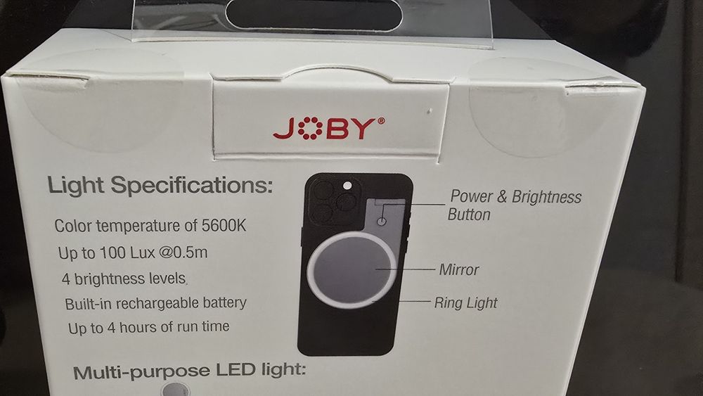 Lampa LED Ring Joby Beamo MagSafe pt. Smartphone, sigilata