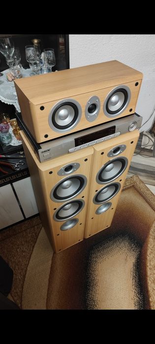 Тонколони Jamo + ресивър Sony + субуфер Panasonic