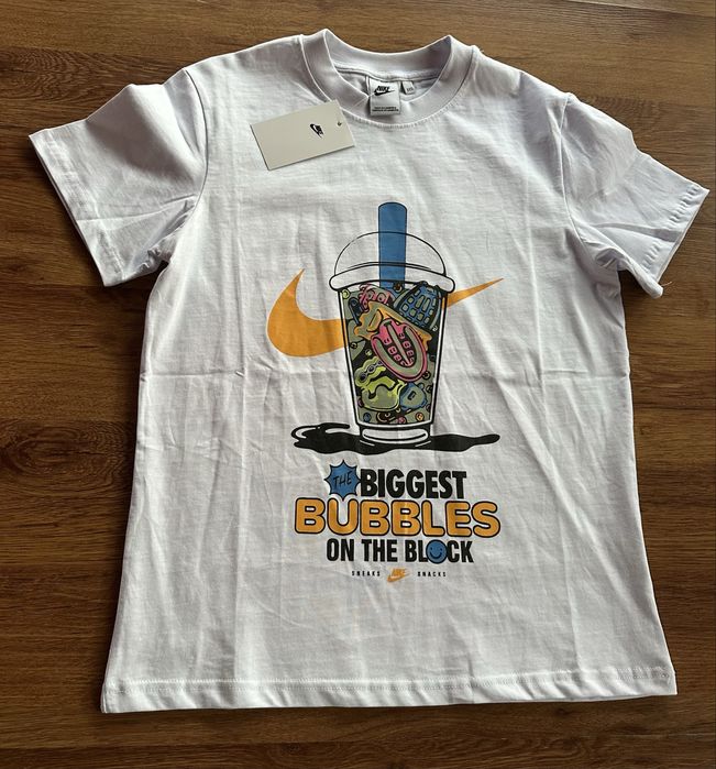 Мъжка,памучна,бяла тениска Nike BUBBLES