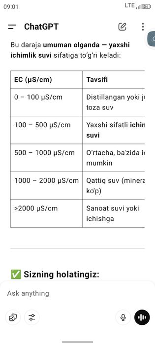 TDS&EC va termometr Suv sifatini ko'rsatuvchi qurilma