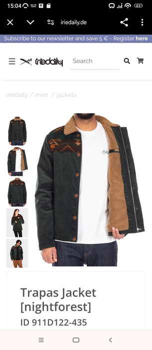 Iriedaily Trapas Casaco night forest green Яке