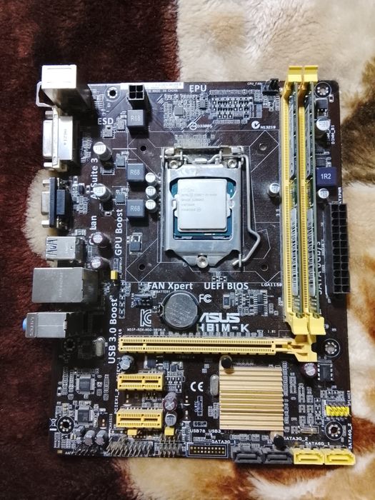 Материнская плата с процессом и ОЗУ  Asus H81M-1