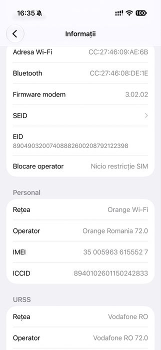 Vând iPhone 16 Pro