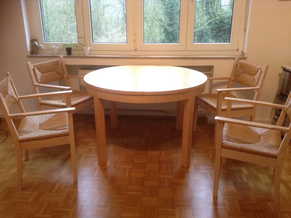 Masa Extensibila Rotunda IKEA Bjursta Lemn Mesteacan + BONUS