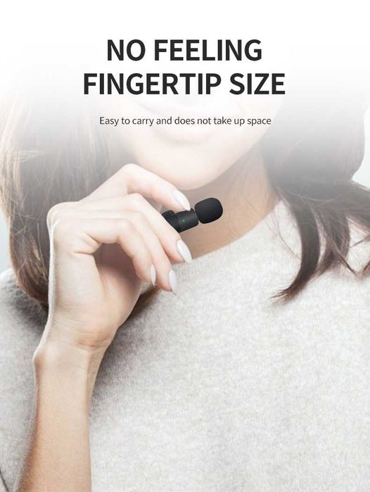 Безжичен микрофон за телефон тип брошка с ниска латентност + Гаранция