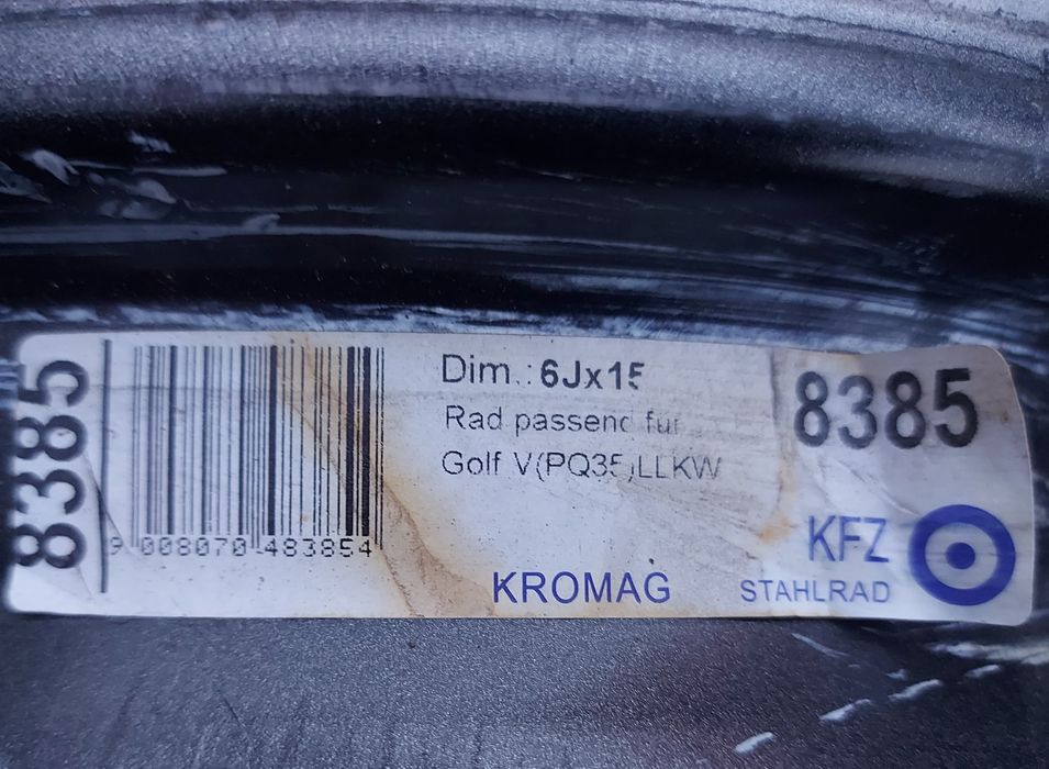 O jantă VW R15 seria 6Jx16H2 ET47 distanța 5x112