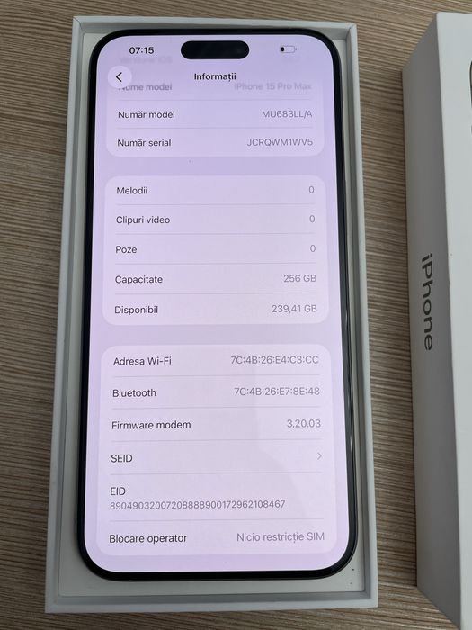 Iphone 15 Pro Max 256 gb ca NOU