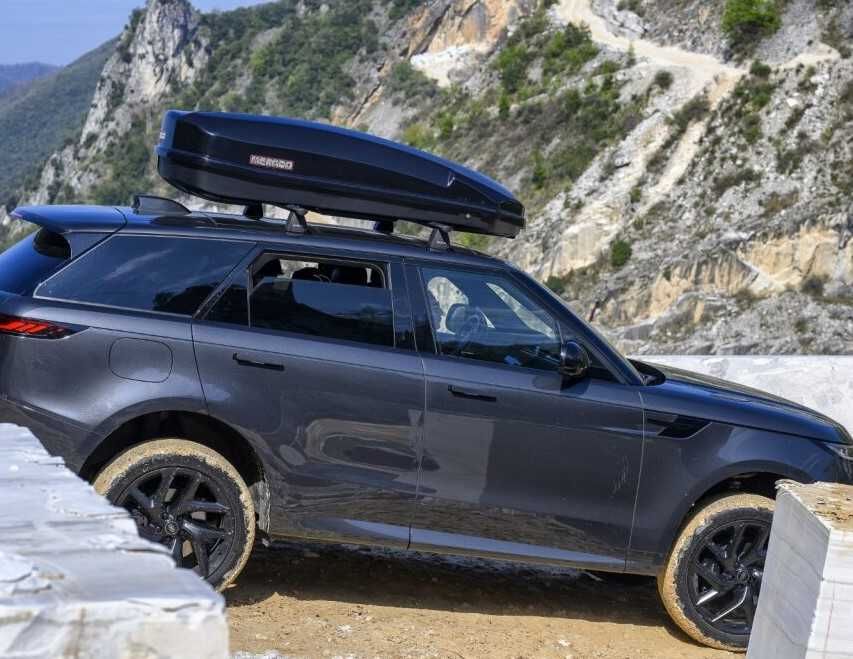 Автобокс багажник MENABO SATELLITE 550 DUO BLACK CRAB черен гланц НОВ!