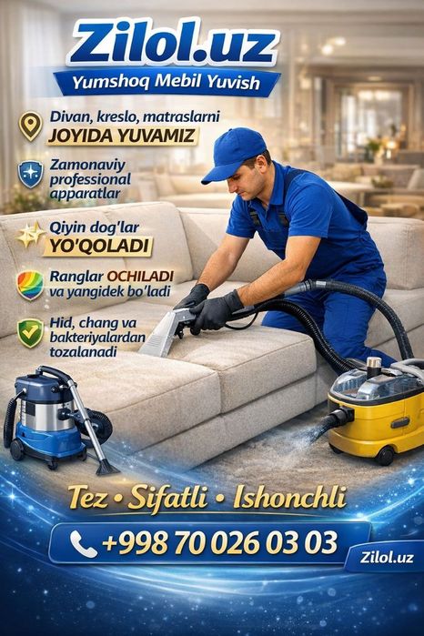 Gilam va yumshoq mebil yuvish